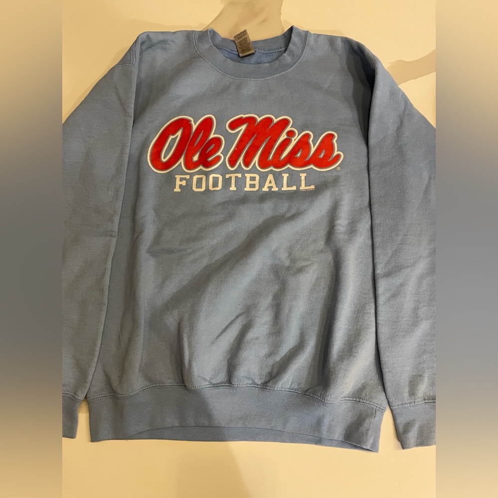 Gildan Blue Ole Miss Football Sweatshirt